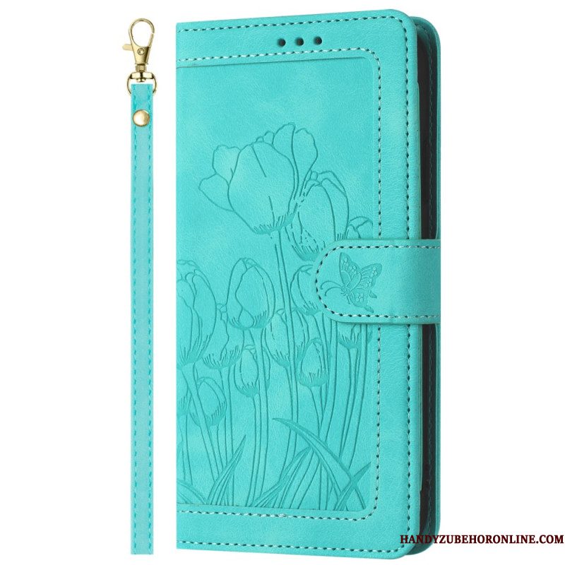 Folio-hoesje Xiaomi 15 Pro Telefoonhoesje 9 Kaarthouders Met Tulp-patroon
