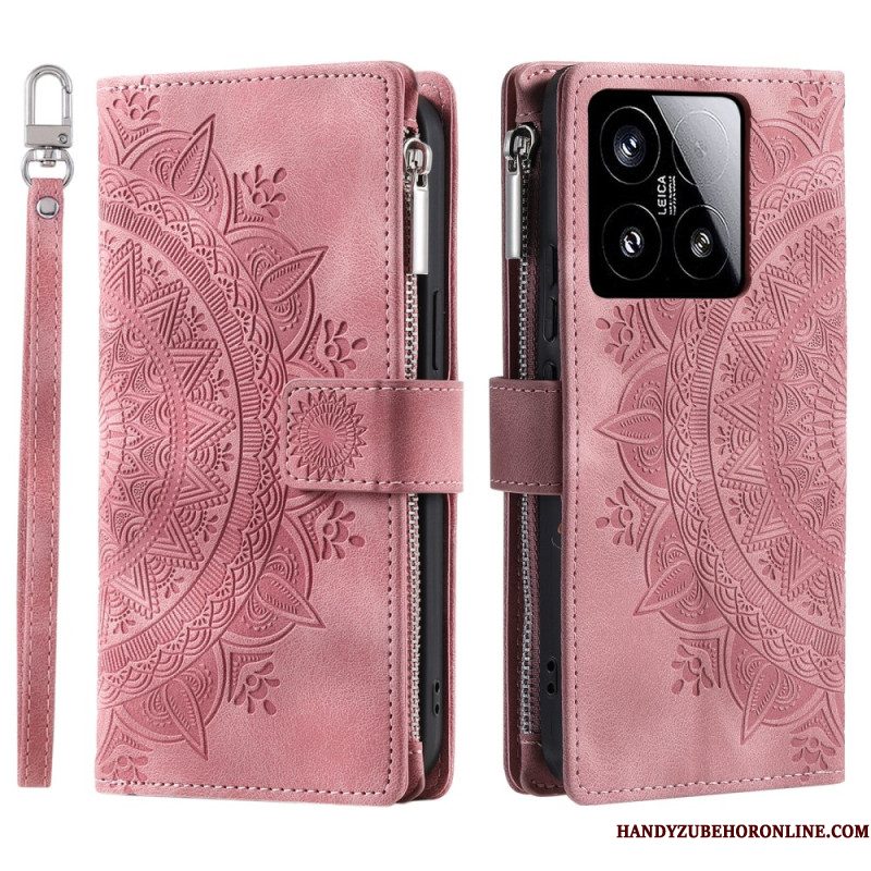 Folio-hoesje Xiaomi 15 Telefoonhoesje Portemonnee Met Mandala-effect (suède)