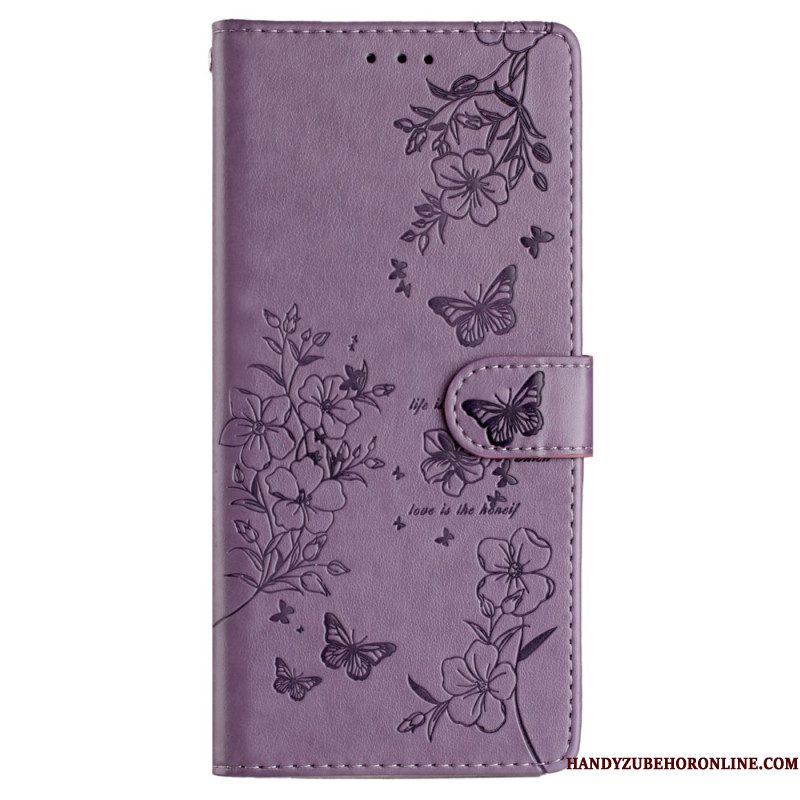 Folio-hoesje Xiaomi 15 Telefoonhoesje Vlinders En Bloemen
