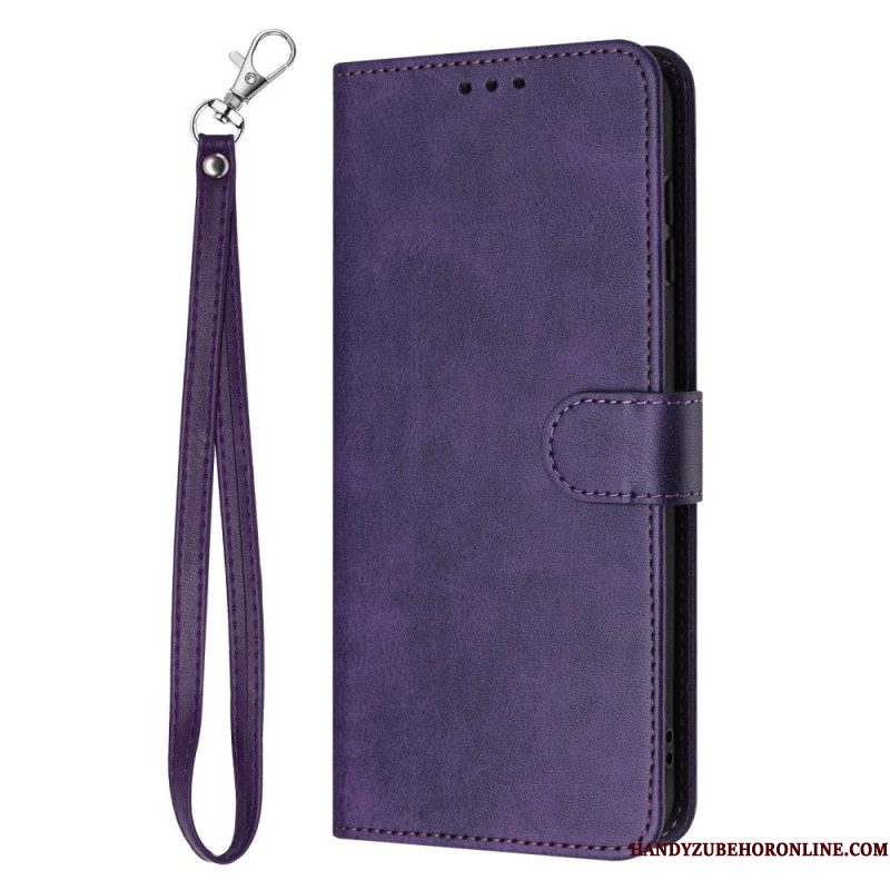 Folio-hoesje Xiaomi 15t Pro Telefoonhoesje Leereffect Met Bandje