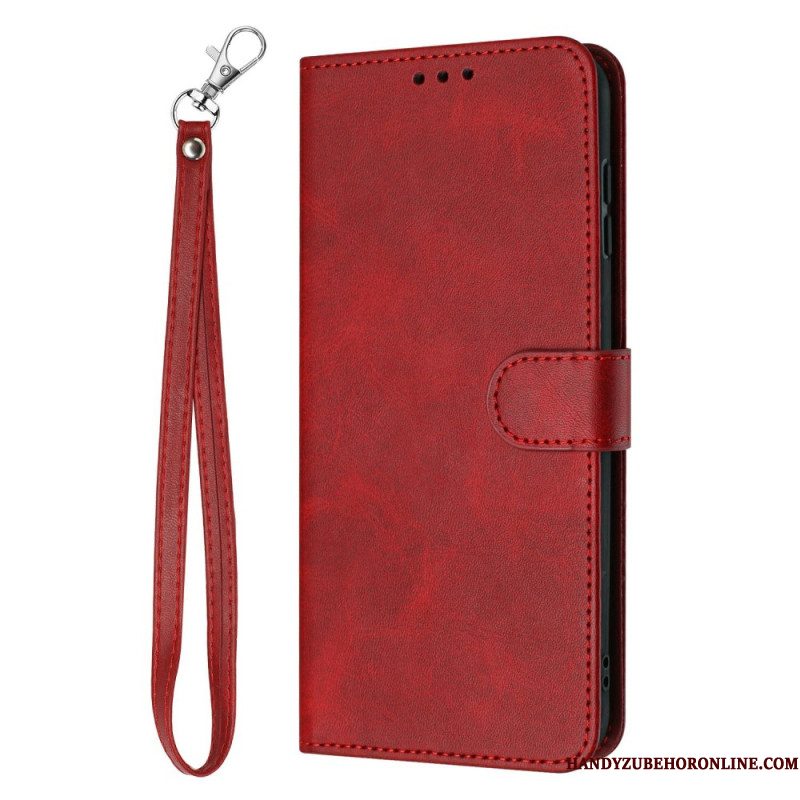 Folio-hoesje Xiaomi 17 Leereffect Met Koord