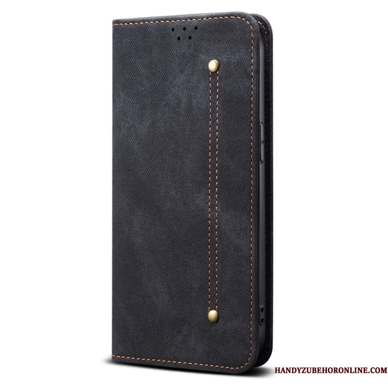 Folio-hoesje Xiaomi 17 Pro Max Denimstoftextuur