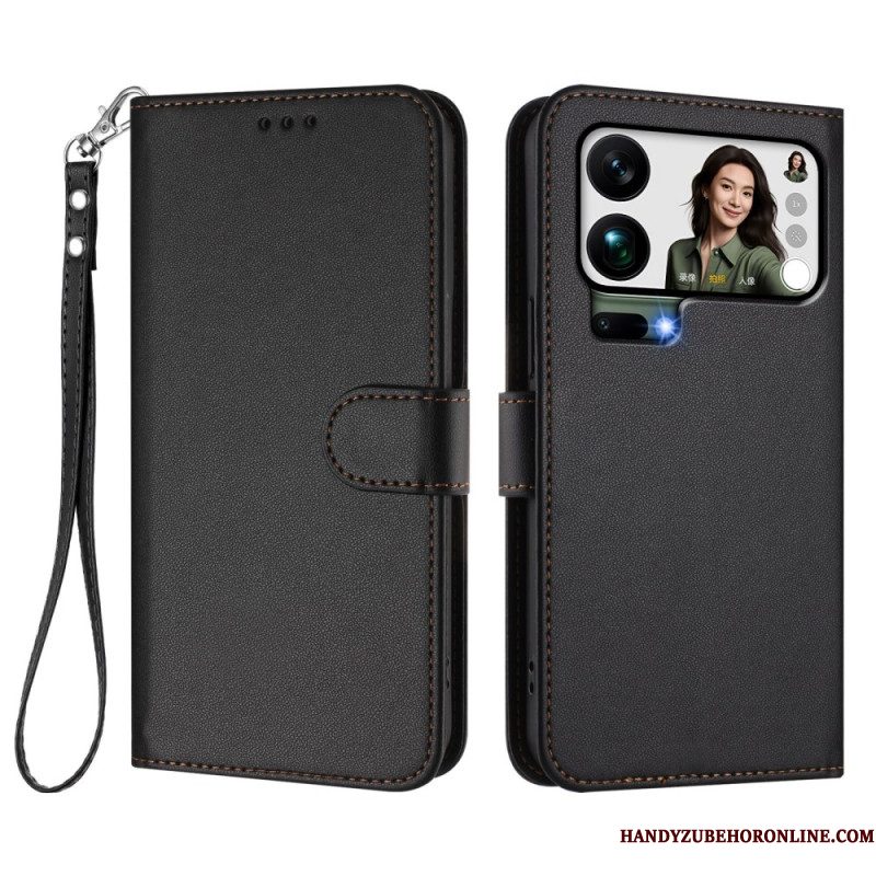 Folio-hoesje Xiaomi 17 Pro Max Telefoonhoesje Kunstleer Met Riempje
