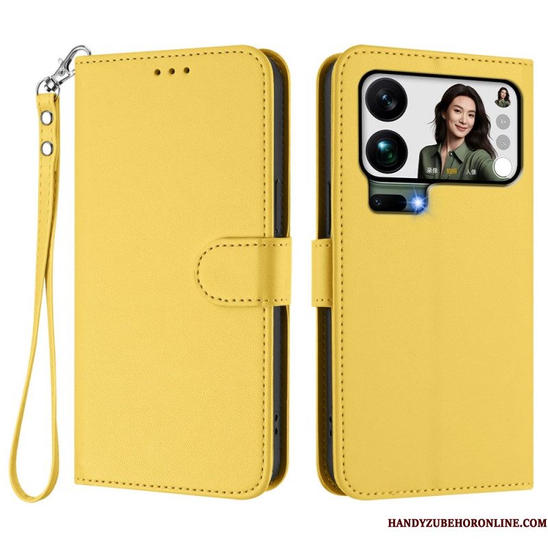 Folio-hoesje Xiaomi 17 Pro Max Telefoonhoesje Kunstleer Met Riempje
