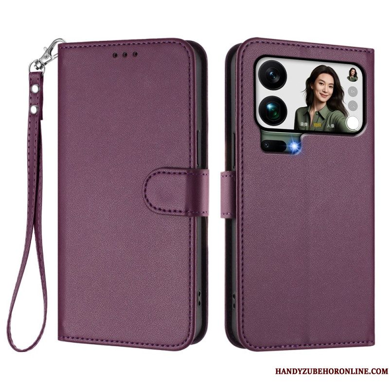 Folio-hoesje Xiaomi 17 Pro Max Telefoonhoesje Kunstleer Met Riempje