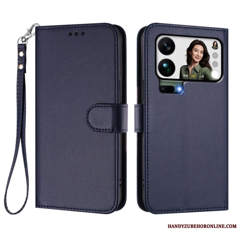 Folio-hoesje Xiaomi 17 Pro Max Telefoonhoesje Kunstleer Met Riempje