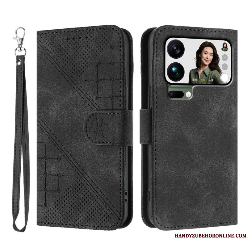 Folio-hoesje Xiaomi 17 Pro Max Telefoonhoesje Vlinder- En Geometrisch Ontwerp