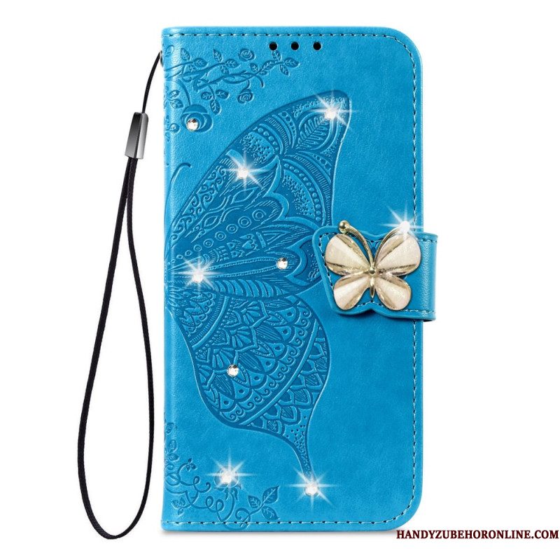 Folio-hoesje Xiaomi 17 Pro Telefoonhoesje 3d-vlinder En Strass-steentjes