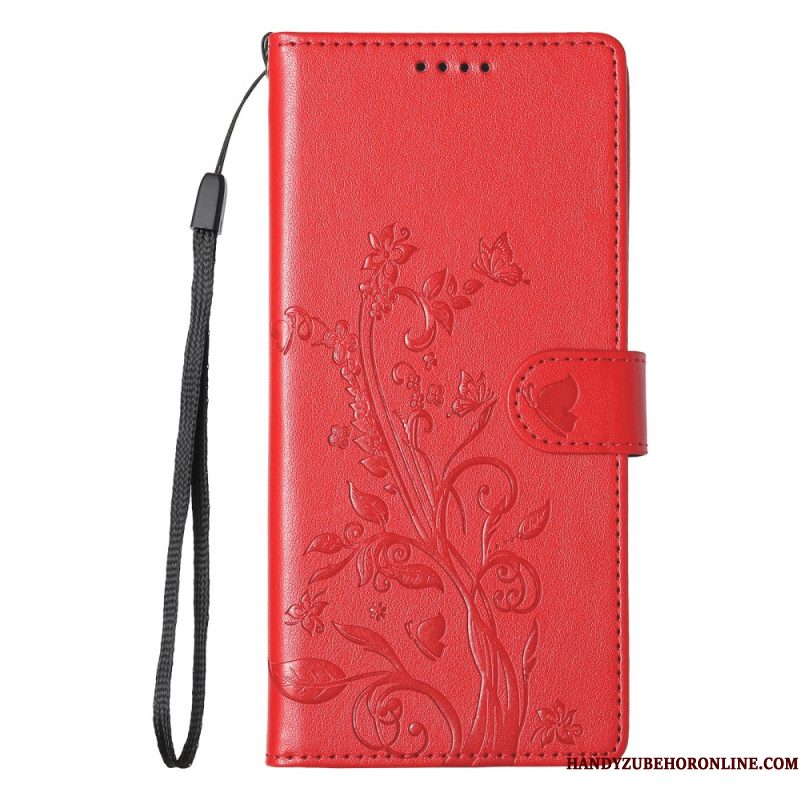 Folio-hoesje Xiaomi 17 Pro Telefoonhoesje Bloemen- En Vlinderpatroon