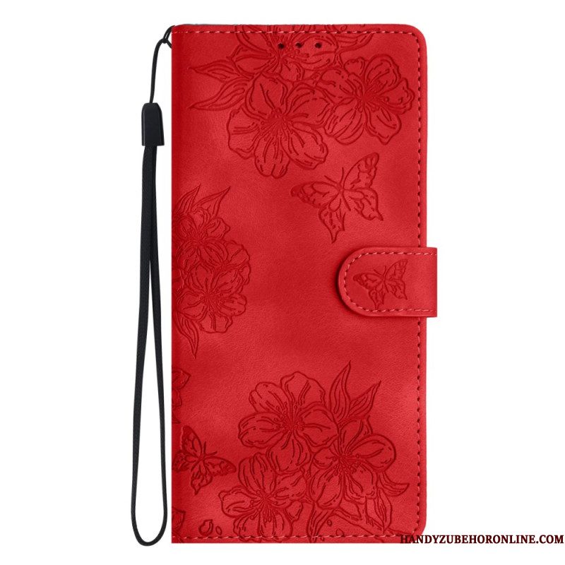 Folio-hoesje Xiaomi 17 Pro Telefoonhoesje Vlinders En Bloemen Met Suède-effect