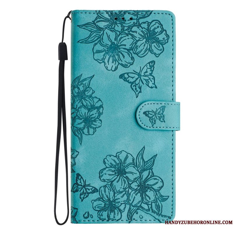 Folio-hoesje Xiaomi 17 Pro Telefoonhoesje Vlinders En Bloemen Met Suède-effect