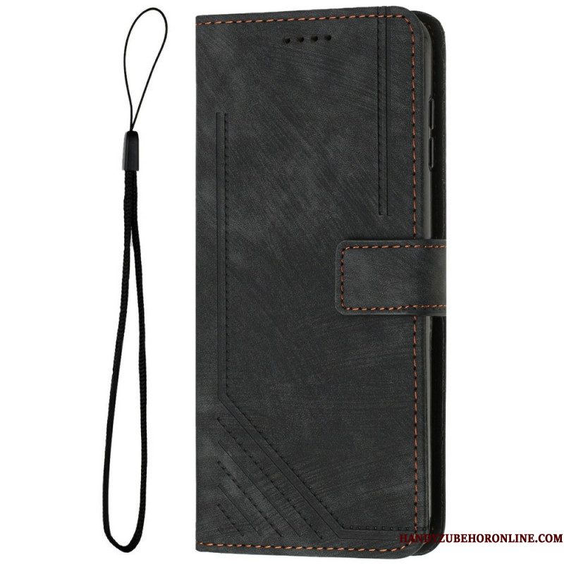 Folio-hoesje Xiaomi Redmi Note 14 4g Telefoonhoesje Retro Lijnen Design