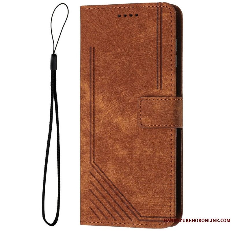 Folio-hoesje Xiaomi Redmi Note 14 4g Telefoonhoesje Retro Lijnen Design