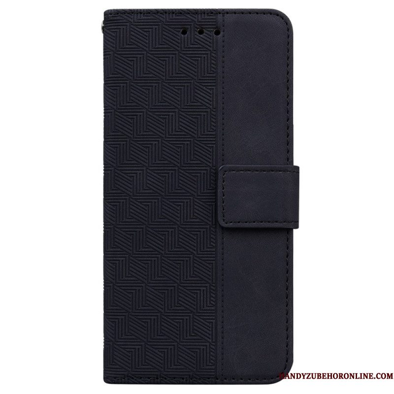Folio-hoesje Xiaomi Redmi Note 14 5g Telefoonhoesje Geweven Patroon Met Riempje