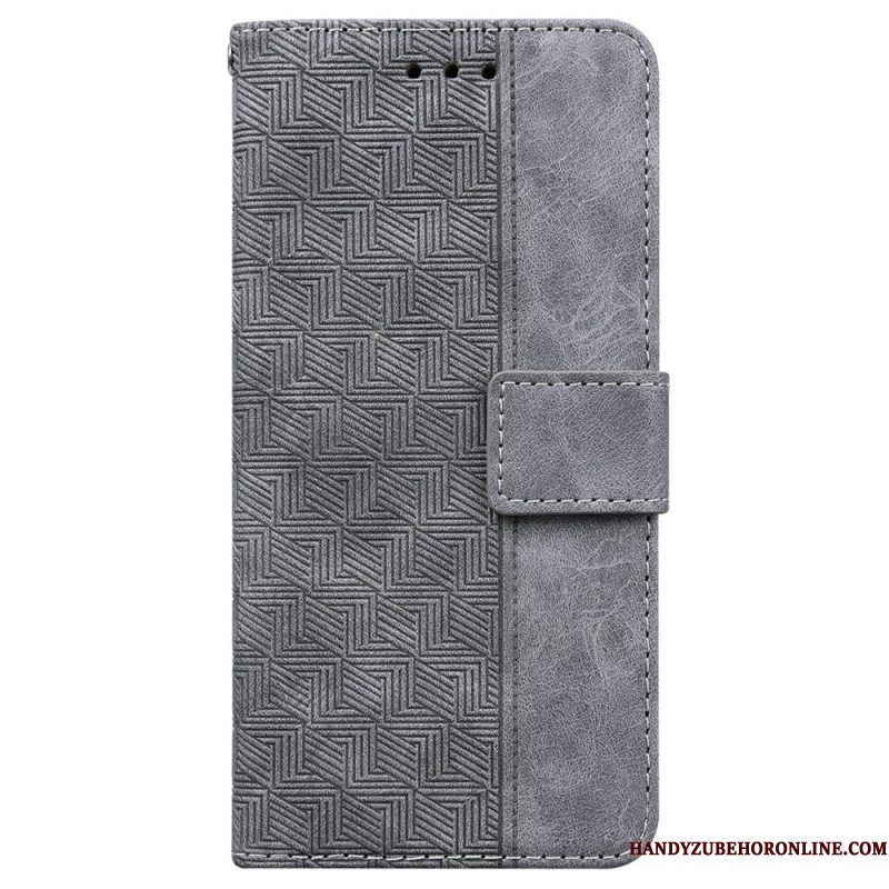 Folio-hoesje Xiaomi Redmi Note 14 5g Telefoonhoesje Geweven Patroon Met Riempje