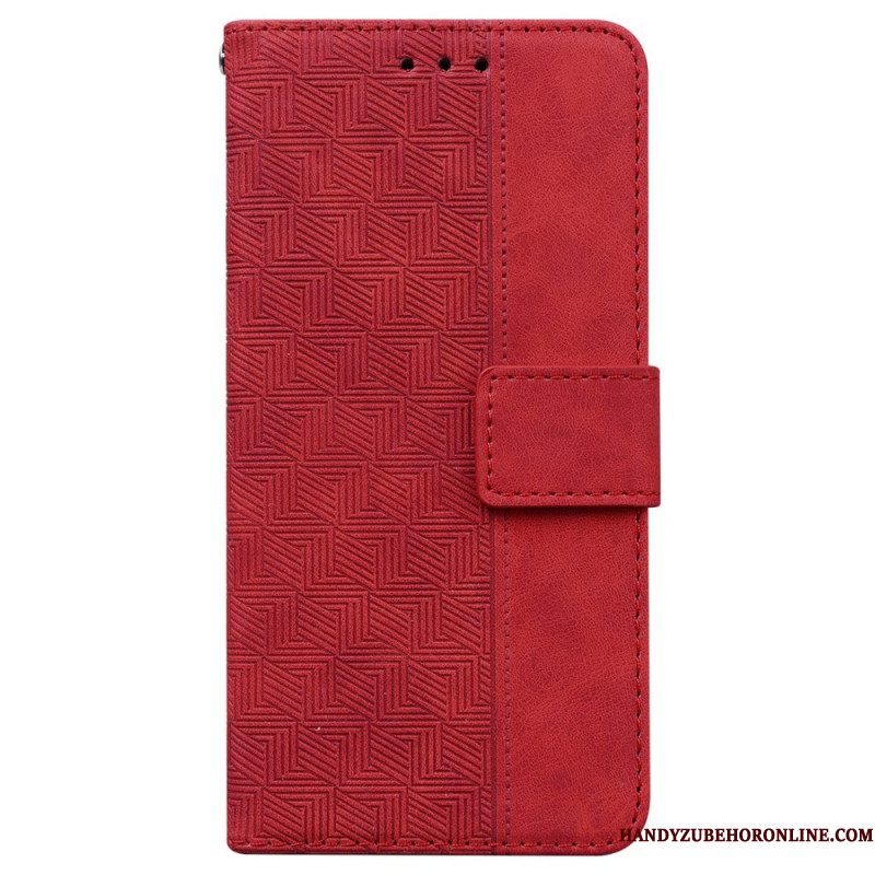 Folio-hoesje Xiaomi Redmi Note 14 5g Telefoonhoesje Geweven Patroon Met Riempje