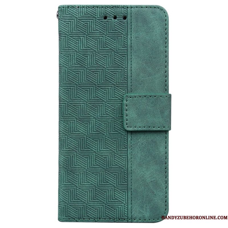 Folio-hoesje Xiaomi Redmi Note 14 5g Telefoonhoesje Geweven Patroon Met Riempje