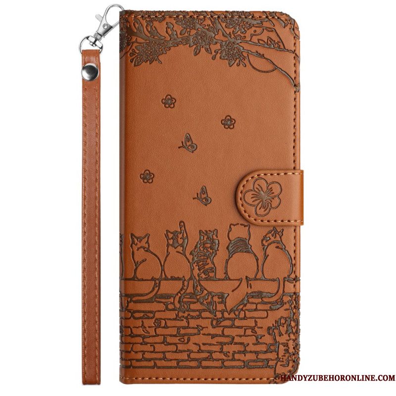 Folio-hoesje Xiaomi Redmi Note 14 Pro 4g Kattengang Met Bandje