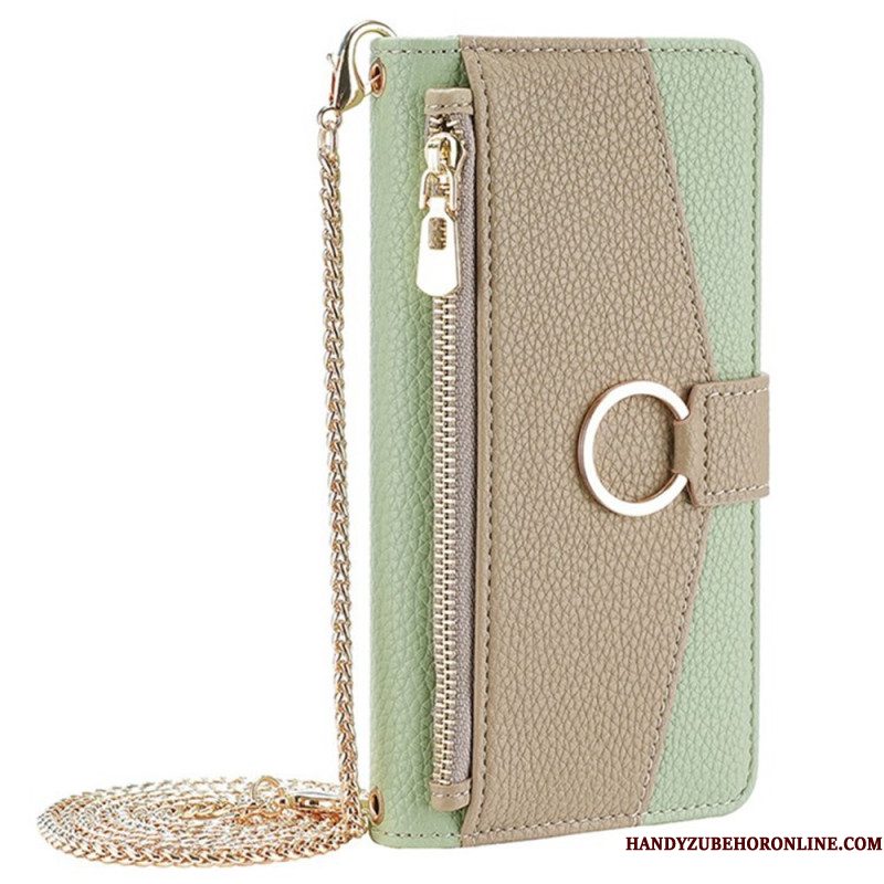 Folio-hoesje Xiaomi Redmi Note 14 Pro 4g Spiegelportemonnee Met Ketting