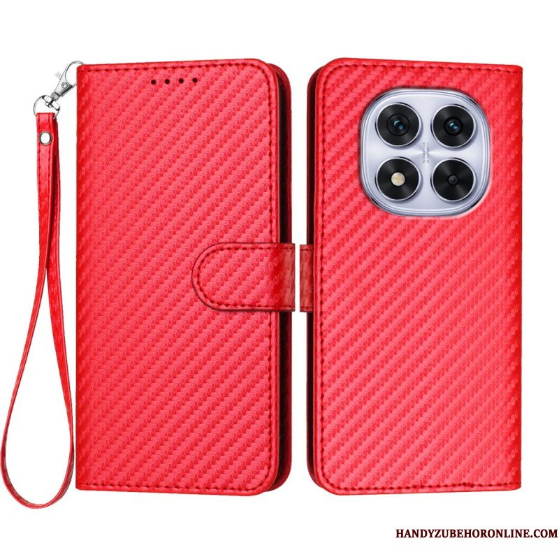 Folio-hoesje Xiaomi Redmi Note 14 Pro 4g Telefoonhoesje Carbonvezeltextuur Met Bandje
