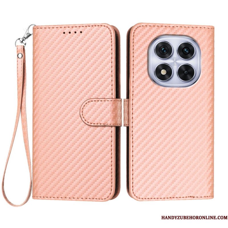 Folio-hoesje Xiaomi Redmi Note 14 Pro 4g Telefoonhoesje Carbonvezeltextuur Met Bandje