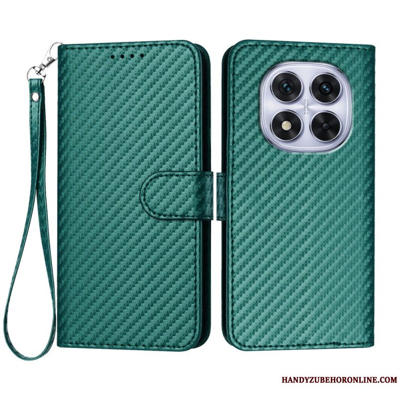 Folio-hoesje Xiaomi Redmi Note 14 Pro 4g Telefoonhoesje Carbonvezeltextuur Met Bandje