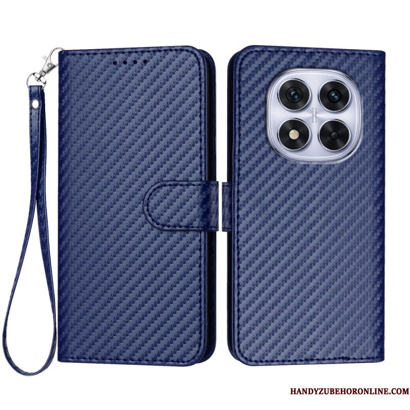 Folio-hoesje Xiaomi Redmi Note 14 Pro 4g Telefoonhoesje Carbonvezeltextuur Met Bandje