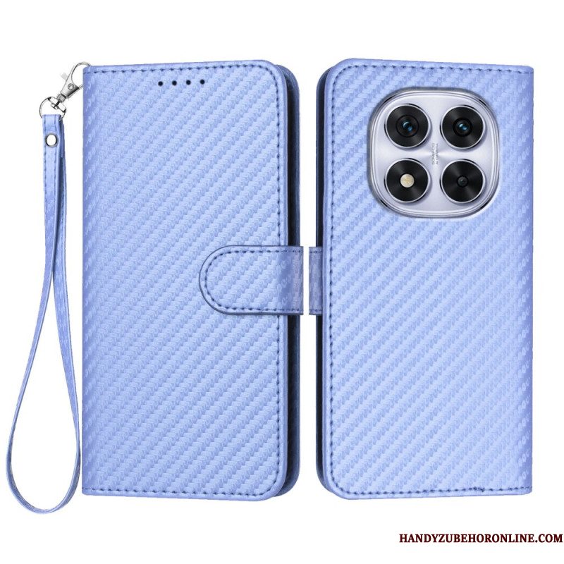 Folio-hoesje Xiaomi Redmi Note 14 Pro 4g Telefoonhoesje Carbonvezeltextuur Met Bandje