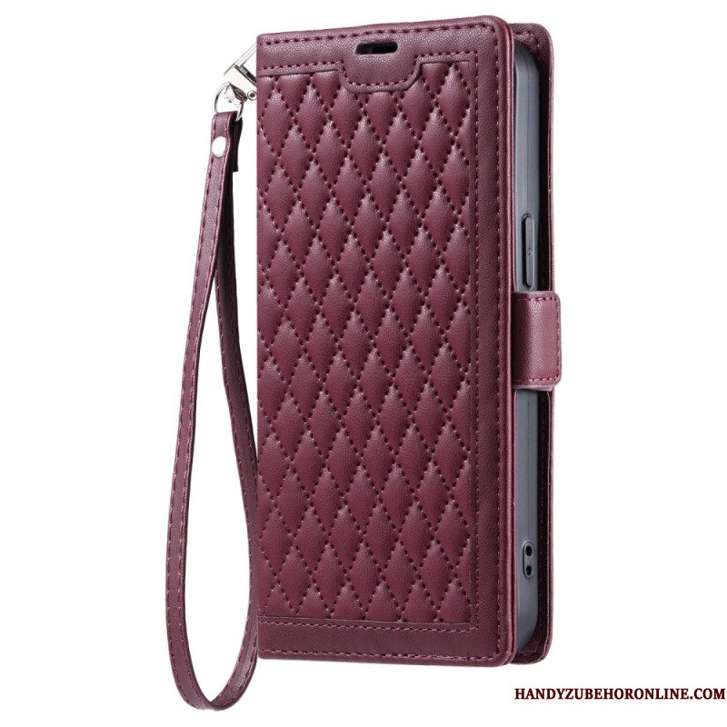 Folio-hoesje Xiaomi Redmi Note 14 Pro 4g Telefoonhoesje Gewatteerd Met Bandje