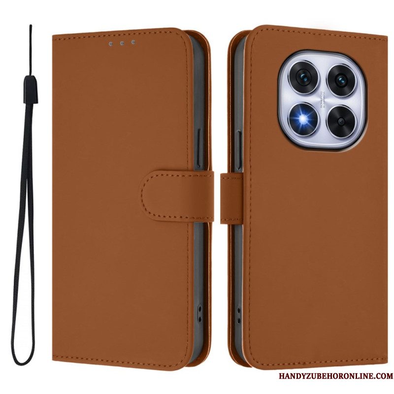 Folio-hoesje Xiaomi Redmi Note 14 Pro 5g Telefoonhoesje Effen Leerstijl