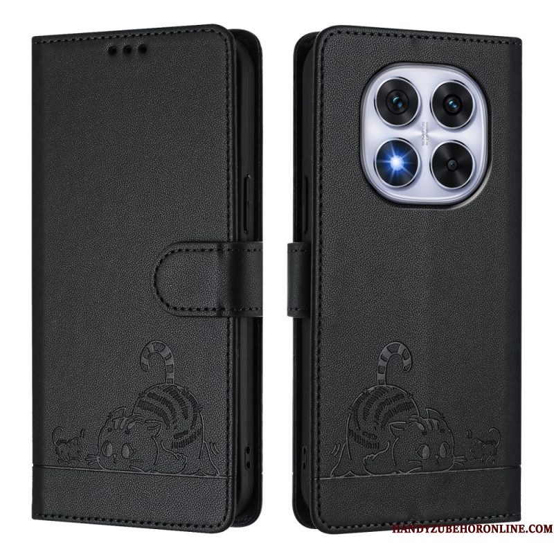 Folio-hoesje Xiaomi Redmi Note 14 Pro 5g Telefoonhoesje Rfid-bescherming Kattenscène