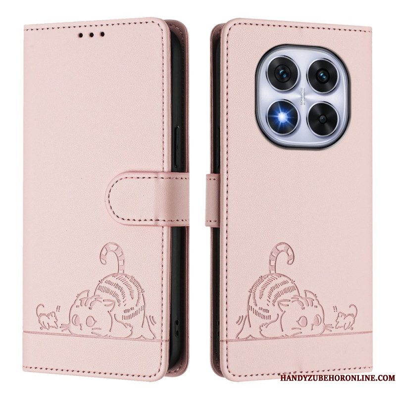 Folio-hoesje Xiaomi Redmi Note 14 Pro 5g Telefoonhoesje Rfid-bescherming Kattenscène