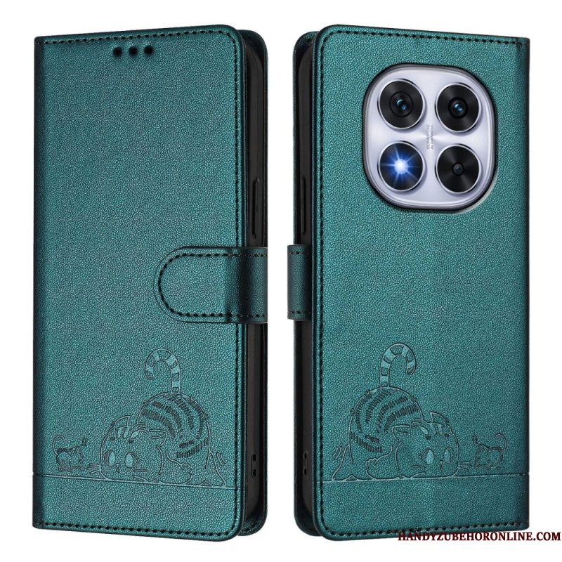 Folio-hoesje Xiaomi Redmi Note 14 Pro 5g Telefoonhoesje Rfid-bescherming Kattenscène