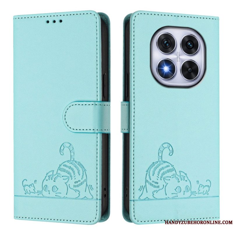 Folio-hoesje Xiaomi Redmi Note 14 Pro 5g Telefoonhoesje Rfid-bescherming Kattenscène