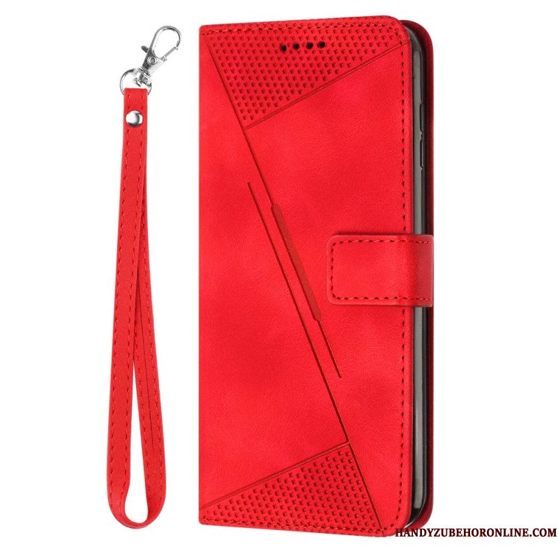 Folio-hoesje Xiaomi Redmi Note 14 Pro Plus 5g Telefoonhoesje Lijnen Met Suède-effect