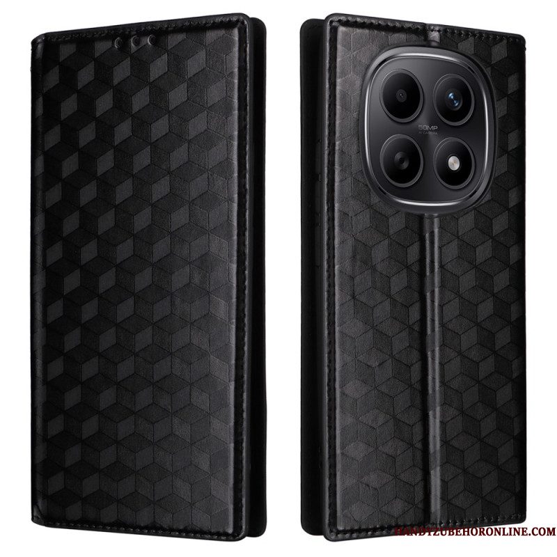 Folio-hoesje Xiaomi Redmi Note 15 5g Telefoonhoesje Gegraveerd Diamantpatroon