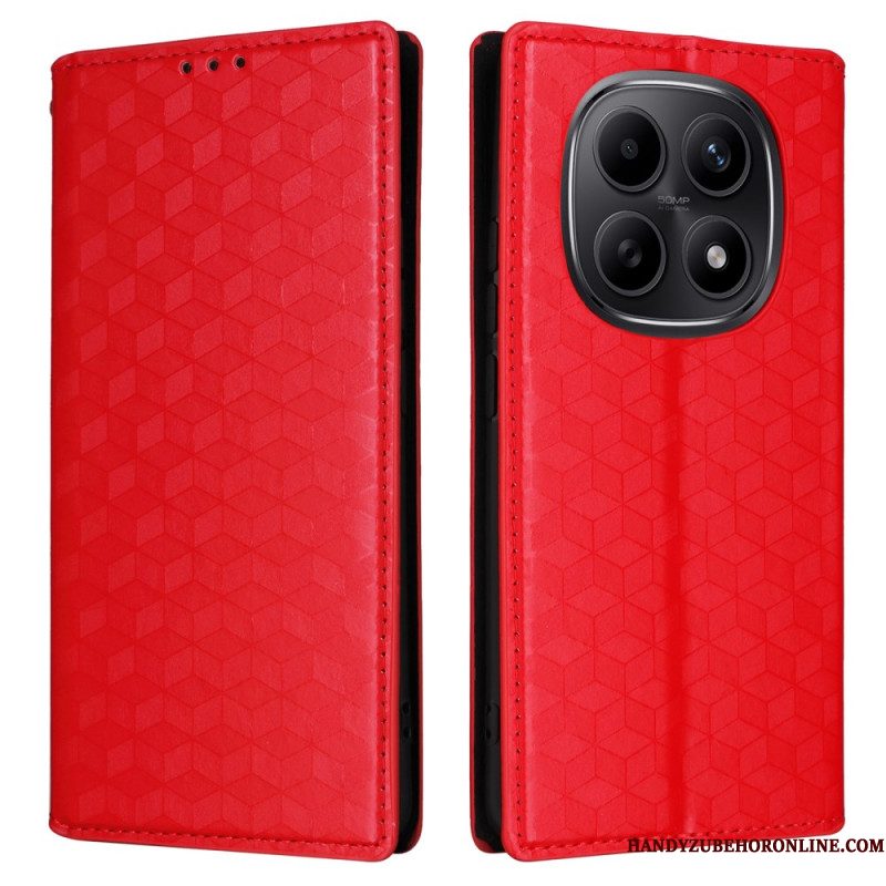 Folio-hoesje Xiaomi Redmi Note 15 5g Telefoonhoesje Gegraveerd Diamantpatroon