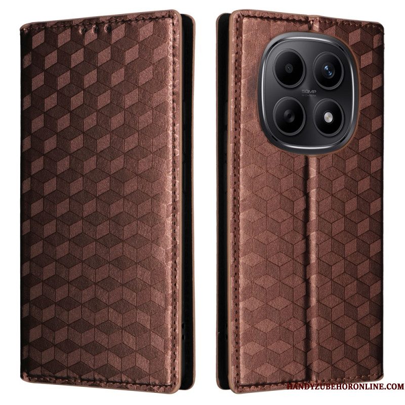 Folio-hoesje Xiaomi Redmi Note 15 5g Telefoonhoesje Gegraveerd Diamantpatroon