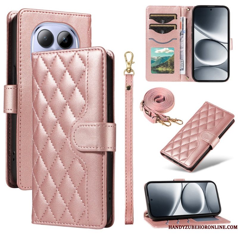 Folio-hoesje Xiaomi Redmi Note 15 Pro 5g Telefoonhoesje Gewatteerd Met Bandjes