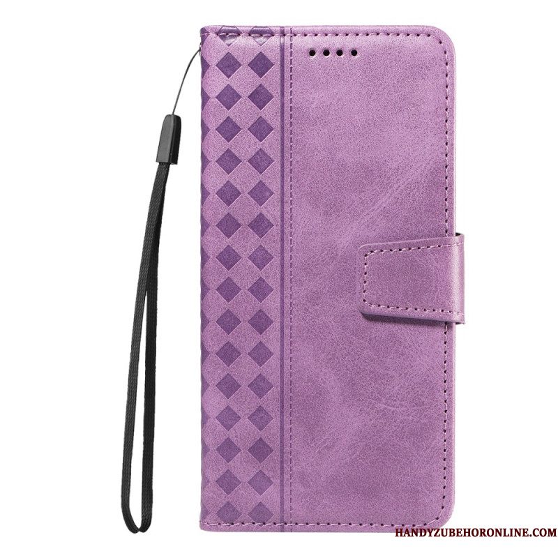 Folio-hoesje Xiaomi Redmi Note 15 Pro Plus 5g Telefoonhoesje Geruite Rand
