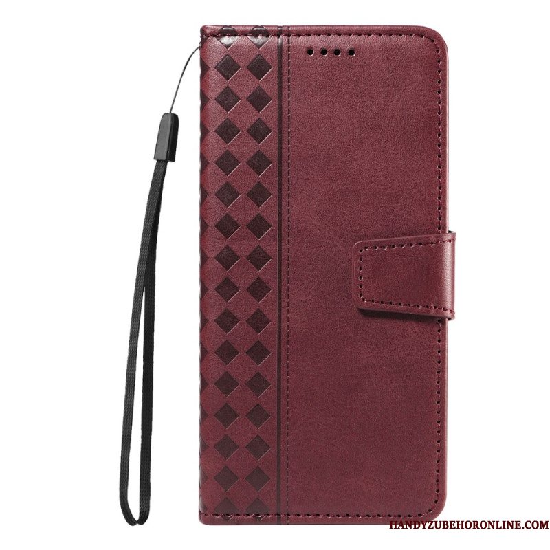 Folio-hoesje Xiaomi Redmi Note 15 Pro Plus 5g Telefoonhoesje Geruite Rand