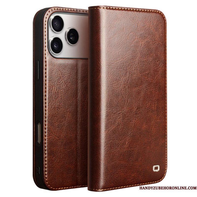 Folio-hoesje iPhone 17 Pro Vintage Qialino Bescherming Hoesje
