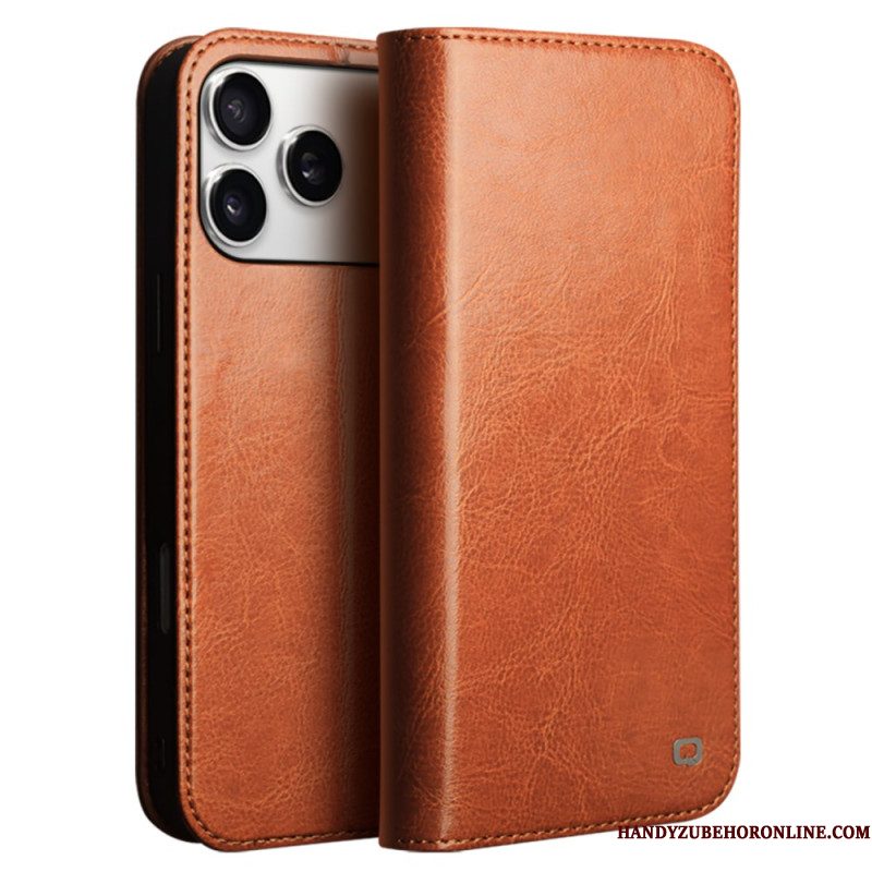 Folio-hoesje iPhone 17 Pro Vintage Qialino Bescherming Hoesje