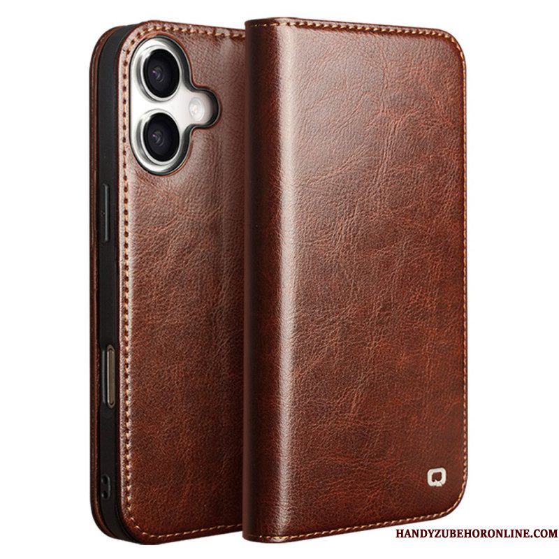 Folio-hoesje iPhone 17 Qialino Leren Portemonnee