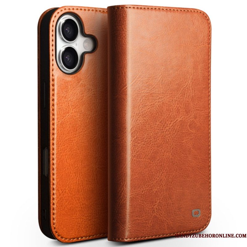 Folio-hoesje iPhone 17 Qialino Leren Portemonnee