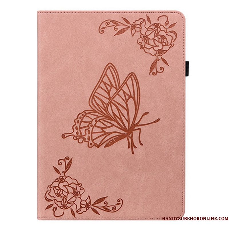 Hoesje Case Samsung Galaxy Tab S11 Vlinder Met Suède-effect