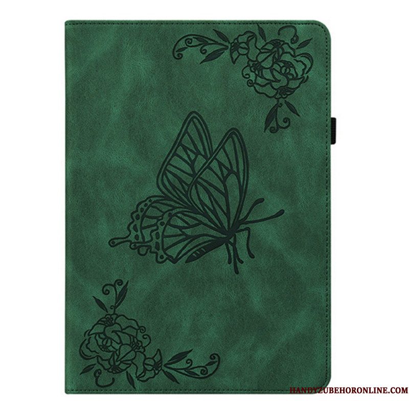 Hoesje Case Samsung Galaxy Tab S11 Vlinder Met Suède-effect