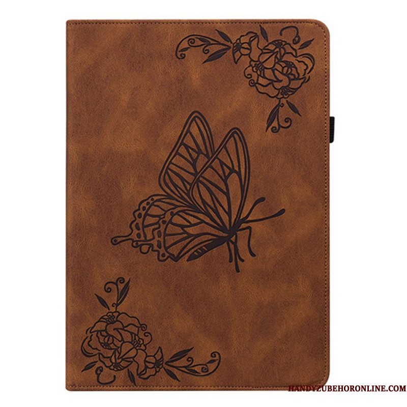 Hoesje Case Samsung Galaxy Tab S11 Vlinder Met Suède-effect