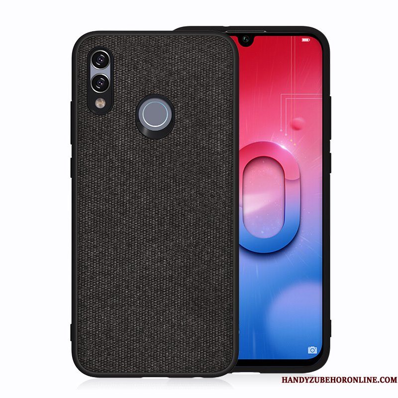 Hoesje Huawei P Smart 2019 Zakken Canvas Achterklep, Hoes Huawei P Smart 2019 Bescherming Geeltelefoon