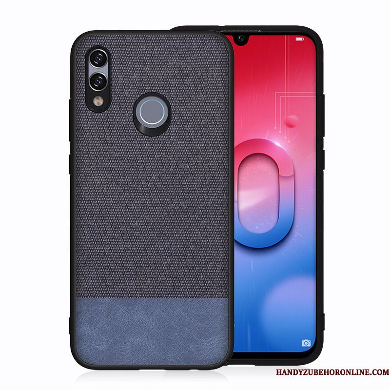 Hoesje Huawei P Smart 2019 Zakken Canvas Achterklep, Hoes Huawei P Smart 2019 Bescherming Geeltelefoon
